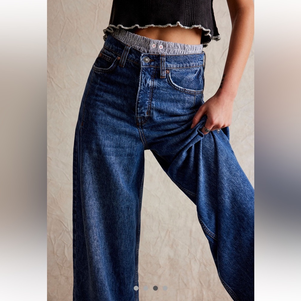 NWT FREE PEOPLE We The Free Old West Slouchy Jeans Size 32S - Picture 4 of 10